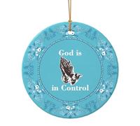 2Pcs Xmas Tree Decoration God Is In Control Praying Hands Of Hanging