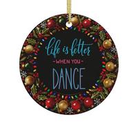 2Pcs Xmas Tree Decorations Life Is Better When You Dance Decoration