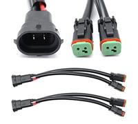 2pcs Y shape Dual Outputs H8 H9 H11 To Deutsch DT DTP DT06-2S Splitters Adapters Connectors Wiring Harness For LED Work Light, Light Bar, Pod Lights, Fog Lights