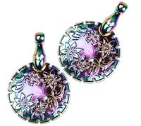 2Pcs Yarn Cutter Pendants, Dazzle Color Metal Thread Cutter Pendant for DIY Sewing Tools