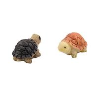 2Pcs Yellow And Black Mini Dollhouse Turtle Bonsai Tortoise Decorations Miniature Figurine Micro Landscape Fairy Garden Animal Doll House Ornament Diy Kit Kids Room Decor Professional process