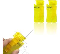 2Pcs Yellow Automatic Needle Threader,Easy Threading Needle Threader,Manual Plastic Needle Threader,Quick Threading Aid Machine Sewing Accessories Threaders Sewing Tools