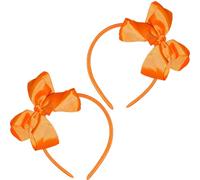 2Pcs Yellow Bow Headbands, Elegant Headband Soft Vintage Hairband Alice Band Non Slip Hair Band Wedding New Year Eve Party Hair Accessories for Girls Women