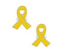 2Pcs Yellow Bring Them Home Pin, Metal Ribbon Pin Hostage Support Campaign Mental Health Awareness Charity Event Gift, Prevention and Awareness Ribbon and Tacks Tape, Adhesives and Fasteners