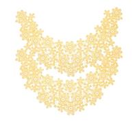 2pcs Yellow Floral Lace Collar Applique, Easy to Sew Polyester Silk