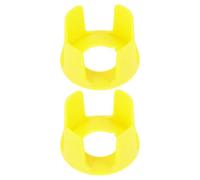 2pcs Yellow Plastic Emergency Stop Button Guard Safety Cover | Impact Protection for Mushroom Push Buttons, Supports Machine Operators and Maintenance Personnel in Factories