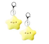 2Pcs Yellow Plush Star Cute Kawaii Star Pendant Keyring with Squeaky Sound Charming Plush for Backpacks Handbags Purses Fashionable Women's Keyrings Car Key Chain Accessory Accessories Clothing,