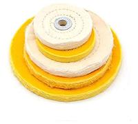 2Pcs Yellow Polished Wheel Spiral Double-Stitched Buffing Wheel Pad Buffer Polishing Grinding Machine Pad 2 inch(50mm) 3mm Hole