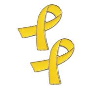2Pcs Yellow Ribbon Pins Hostages Israel Bring Them Home Pin Breast Cancer Awareness Lapel Pin Metal Hope Enamel Brooches for Women & Men Jewelry Decoration