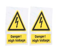 2pcs Yellow Vinyl High Voltage Warning Sticker for Electrical Panels | Waterproof UV Fade Resistant, Symbols and Bold Text, Compliant for Transformer Housings Outdoors
