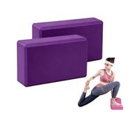 2Pcs Yoga Blocks Anti-Slip Foam - Travel-Friendly Lightweight Durable Gym Bricks for Pilates, Deep Stretching & Fitness Workouts, Ideal Yoga Accessories for Beginners & Professionals (Purple)