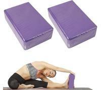 2Pcs Yoga Blocks, Lightweight High Density Eva Foam Blocks, Anti Slip Yoga Bricks For Pilates Exercise Meditation Home Workouts (Purple)