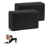 2pcs Yoga Blocks Lightweight-High Density Eva Foam Soft Non-Slip for Yoga Non-Slip Foam Bricks for Pilates Fitness Yoga Practice Stretching Balance (Black)