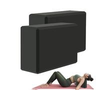 2PCS Yoga Blocks - Supportive Latex-Free Eva Foam - Soft Non-Slip Lightweight Yoga Block, Pilates, Meditation - Yoga Accessories for Stability, Balance, Deepen Stretches (Black)