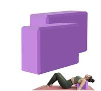 2PCS Yoga Blocks - Supportive Latex-Free Eva Foam - Soft Non-Slip Lightweight Yoga Block, Pilates, Meditation - Yoga Accessories for Stability, Balance, Deepen Stretches (Purple)