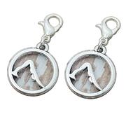 2Pcs Yoga pose charm, downward-facing dog pose zipper pull, yoga charm, spiritual charm, yoga clip on charm