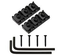 2Pcs Yootones 42mm Metal Guitar String Locking Nut Compatible with Floyd Rose Style Electric Guitar Tremolo Bridge Lock System (Black)