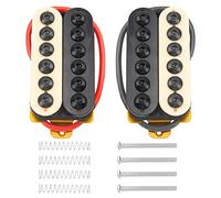2Pcs Yootones Adjustable Electric Guitar Humbucker Double Coil Pickup Neck 50mm Bridge 52mm Compatible with ST SQ LP Guitar Instrument (Yellow Black)