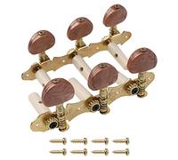 2Pcs Yootones Agate Brown Buttons Classical Guitar String Tuners Keys Machine Heads Tuning Pegs 3L3R Compatible with Classical Guitar (Gold)