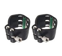 2Pcs Yootones Black Artificial Leather Saxophone Mouthpiece Sax Ligature Fastener Compatible with Saxophone Rubber Mouthpiece (Alto Saxophone)