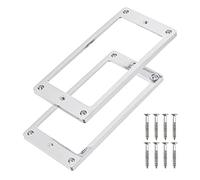 2Pcs Yootones Curved Bottom Metal Humbucker Pickup Mounting Ring Set Bridge & Neck Pickups Cover Compatible with Epiphone Les Paul LP Style Electric Guitar Bass Replacement (Silver)