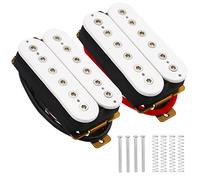 2Pcs Yootones Double Coil Pickup Set Electric Guitar Humbucker Ceramic Magnet Neck Bridge Compatible with ST SQ Electric Guitar Instrument (White)