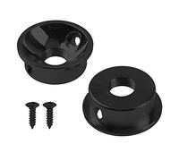 2Pcs Yootones Electric Guitar Jack 6.35mm Electrosocket Jack Plate Compatible with Tele Telecaster (Black)