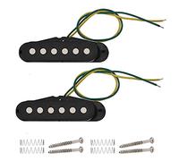 2Pcs Yootones Electric Guitar Single Coil Sound Pickup Audio Transducer Compatible with ST Guitar Replacement Part (Black)