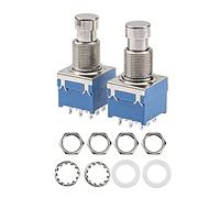 2Pcs Yootones Guitar Effect Pedal 3PDT Footswitch 9 Pin for Latching Stomp Push Button Foot Switch True Bypass Solder Lugs (Blue)