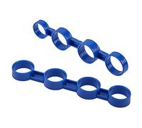 2Pcs Yootones Large and Medium Guitar Finger Expansion Plastic Finger Sleeve Finger Force Span Practing Trainer Tool for Ukulele Piano Saxophone Beginner (Blue)