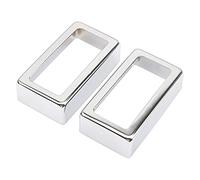 2Pcs Yootones Open Brass Humbucker Pickup Covers Compatible with Electric Guitar Parts Accessories (Silver)