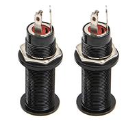 2Pcs Yootones Threaded Cylinder Output Jack Flush Mount Stereo Mono Jack Plug Sockets, Guitar Accessories for Guitar EQ Pickup (Black)