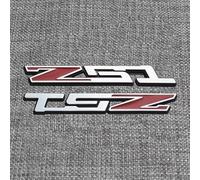 2Pcs Z51 Emblems Car Badge 3D Nameplate Letter Compatible with C5 C6 C7 Corvette (Chrome Red)