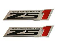 2pcs Z51 Performance Package Emblem Engine Hood 3D Badge Decal Replacement for Z51 (Chrome)