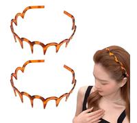 2Pcs Zig Zag Headband Adjustable Teeth Hair Headbands Fashion Ladies Hairband Plastic Comb Tooth Headbands Shape Accessories Zigzag Headband for Women's Adult Wavy Comfy Anti-slip Hairpin Head Band