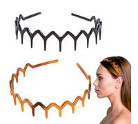 2PCS zig zag headband for Women's Hair Non Slip Comb Hairbands with Teeth Fashion Accessories for Slicked Back Styles zigzag headband as Gifts for Women