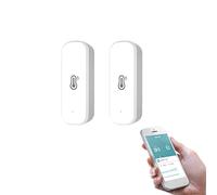 2PCS Zigbee Hygrometer Thermometer Sensor, Smart Temperature Humidity Monitor with Remote App Notification Alert, for Home, Greenhouse, Work with Tuya/for Smart Life APP