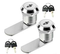 2PCS Zinc Alloy Cam Lock Security Locks 16mm/20mm for Mailbox Cabinet Furniture Drawer with 4 Keys(16MM)
