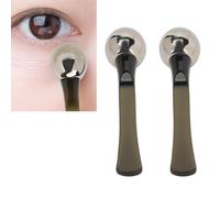 2pcs Zinc Alloy Eye Cream Applicator: Roller Ball Massager & Scoop, Dual-Sided Wand for Gentle, Effective Absorption
