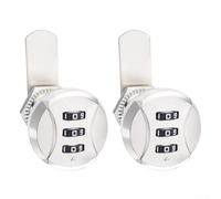 2Pcs Zinc Alloy Password Lock, 3-Digit Combination Lock, For Mailbox Cabinet Drawer Locker, With Enhanced Locks Tongue (White)