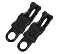 2Pcs Zinc Alloy Quick Release Snap Hook for Saddles and Belts | Fixed Eye, Widened Thumb Press Area, Polished Smooth Edges, Training and Emergency Use, Black Finish