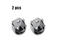 2pcs Zinc Alloy Shower Curtain Rod Brackets with Flange, Silver Curtain Pole Supports for 16mm/19mm/22mm/25mm Round or Flat Rods, Closet Rod Holders for Clothes, Bathroom Rod (22mm)