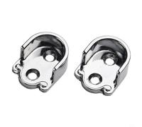 2Pcs Zinc Alloy Wardrobe Rail Hanger Rod Socket Support Bracket Holder for Clothes Hanging Tube in Home and Store Installation, Silver Finish(19mm)