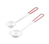 2PCS ZONADAH Stainless Steel Strainer Spoons 2 Sizes Hot Pot Strainer Scoops Skimmer Spoon Strainer Ladle with Handle for Hot Pot Meatball Kitchen Baking Oil Filter