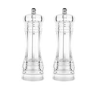 2pcs ZONADAH Transparent Pepper Mill 6 Inch Manual Salt Pepper Mill Kitchen Pepper Salt Shaker with Adjustable Setting Salt and Pepper Grinder Bottle