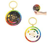 2pcs Zones of Regulation Keyring, Colour Wheel for Artist, Fidget Keyring for Anxiety Relief, Classroom and Creative Focus Tool, Black and White Design
