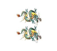 2pcsChinese Dragon Watercolor Tattoo Sticker Waterproof Men Women Art Flower Arm Lasting Temporary Tattoo Sticker(01)