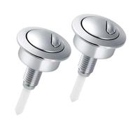 2pcsChrome Dual Flush Push Button Compatible Replacement for Twyford, Siamp Optima 49 Toilet Cistern Flush Valve（Siliver）