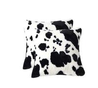 2Pcshighland cow cushion，Cow Pattern Ultra Soft Plush Pillowcase Speckles Print Lumbar Pillows Cushions Sofa Home Decor(Black white,30X50CM)