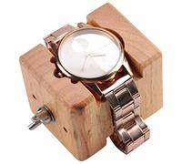 2PCSProfessional Wooden Watch Case Block Vise Clamp Movement Wood Stainless Steel Watch Repair Tool Kits for Watchmakers